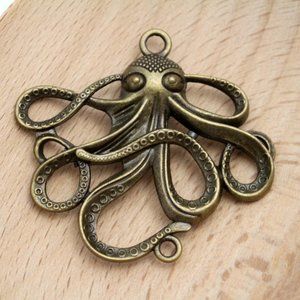 10/$20 - Octopus Connector Pendant - Antique Bronze - 49x44mm - 1pc - CHR0298